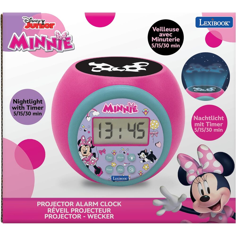 Reloj Despertador Proyector Minnie Disney LEXIBOOK