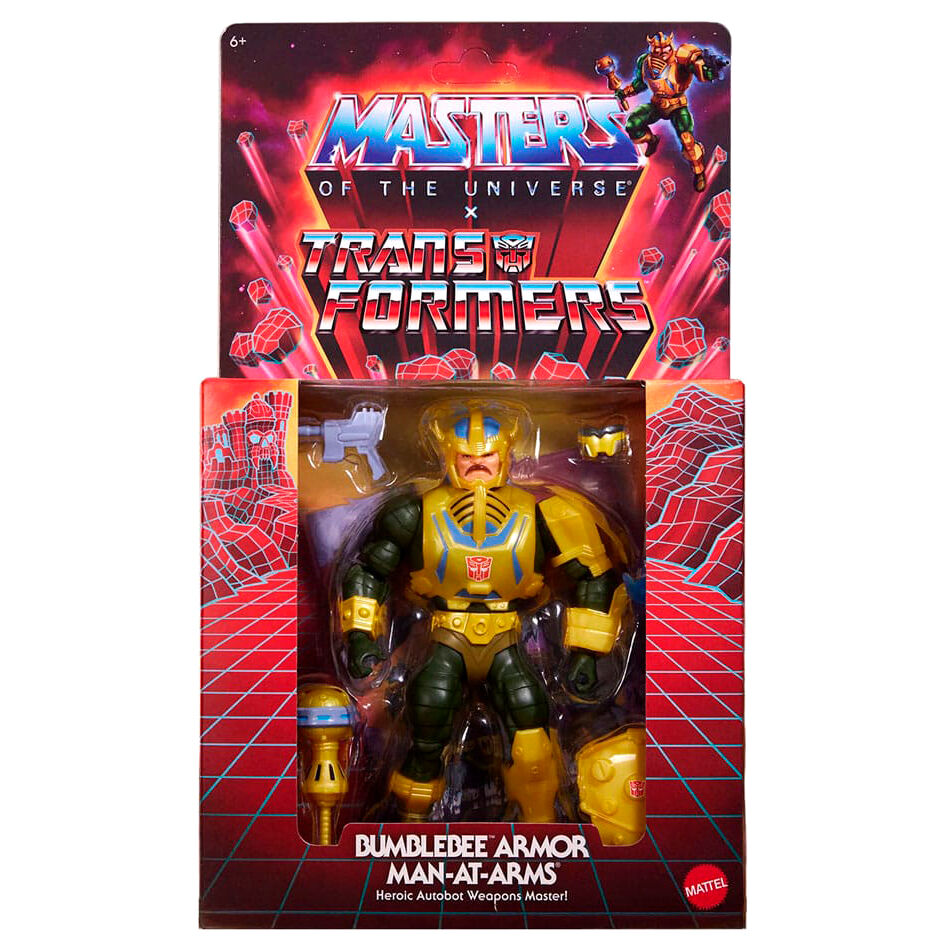 Figura Man-At-Arms Bumblebee Transformers Masters of the Universe 14cm MATTEL