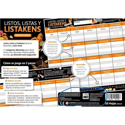Juego mesa Listos Listas y Listakens español SD GAMES