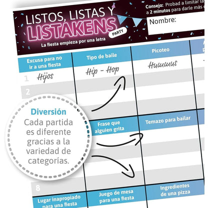 Juego mesa Listos Listas y Listakens Party español SD GAMES