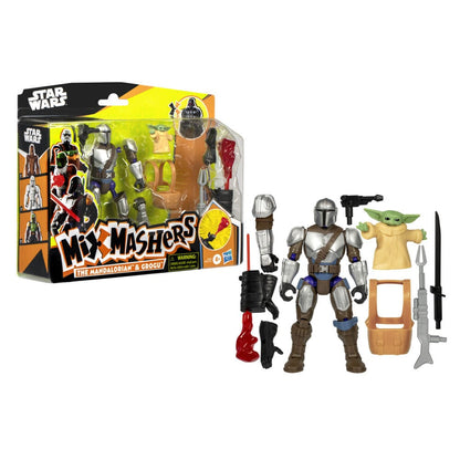 Figura The Mandalorian & Grogu Deluxe Mix Mashers Star Wars 12cm HASBRO