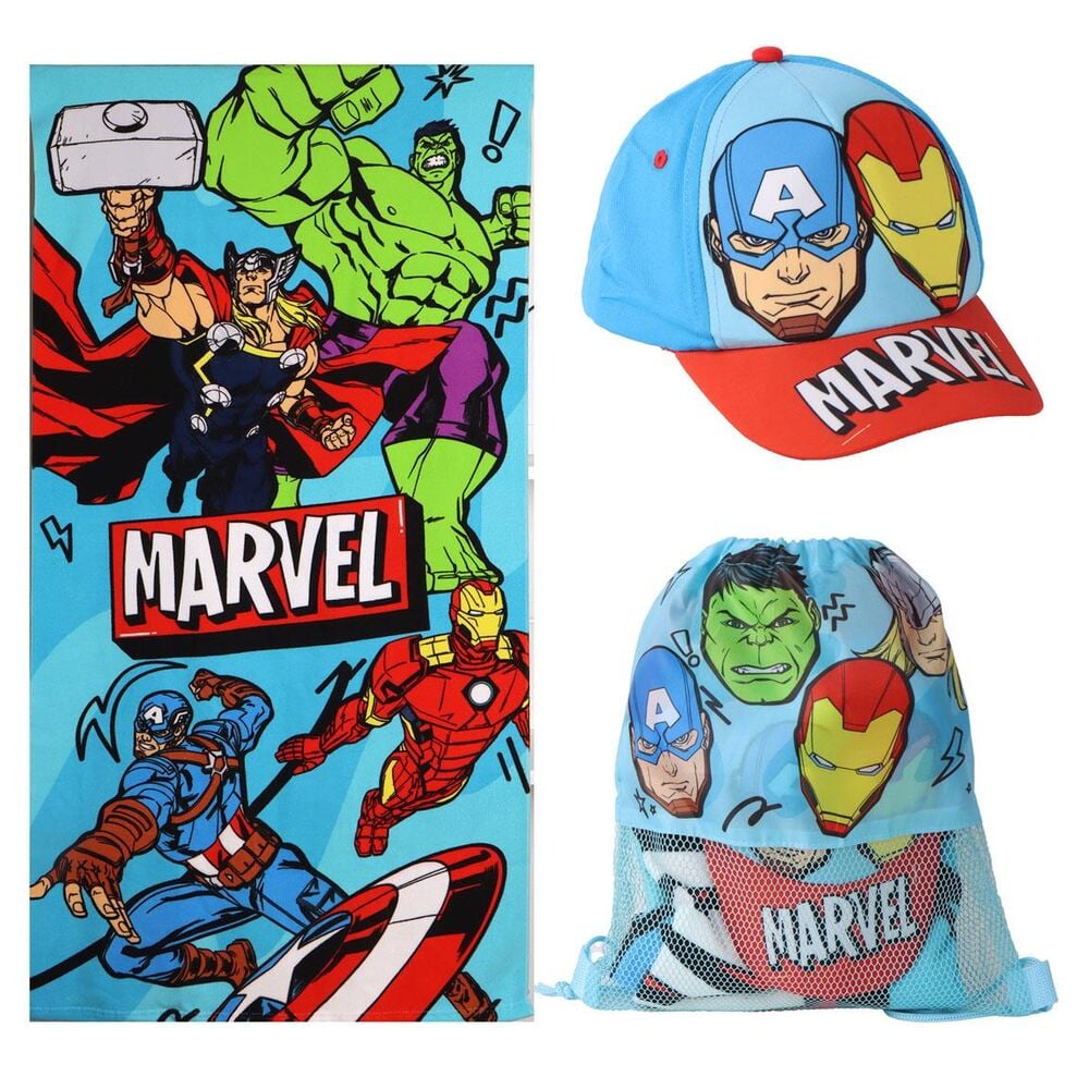 Set toalla + saco + gorra Los Vengadores Avengers Marvel CERDÁ