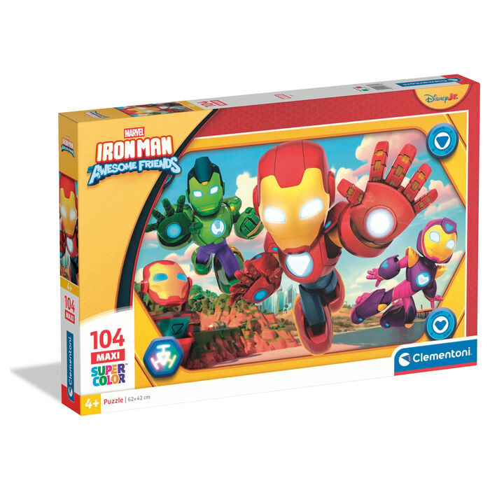 Puzzle Maxi Iron Man y Su Superequipo Marvel 104pzs CLEMENTONI