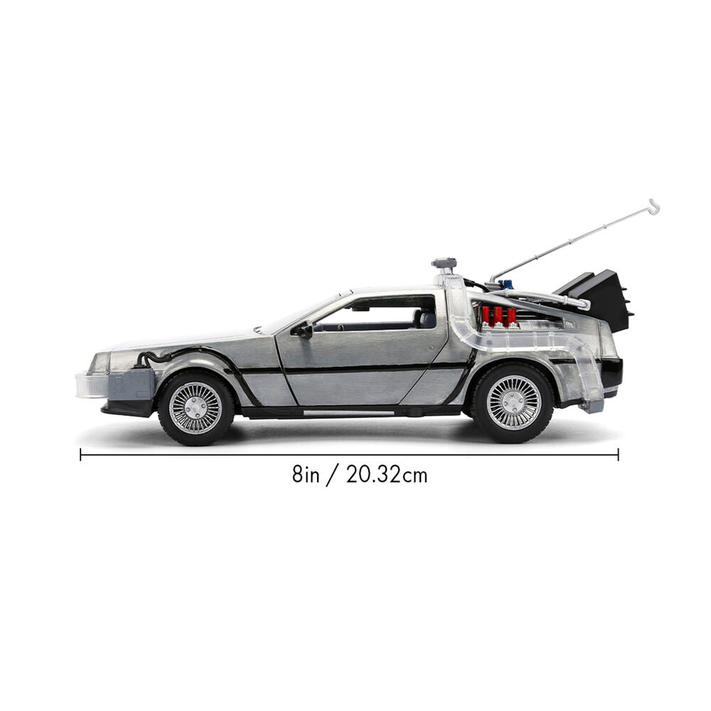 Replica DLorean Hollywood Rides Time Machine 40th Anniversary Regreso al Futuro JADA TOYS