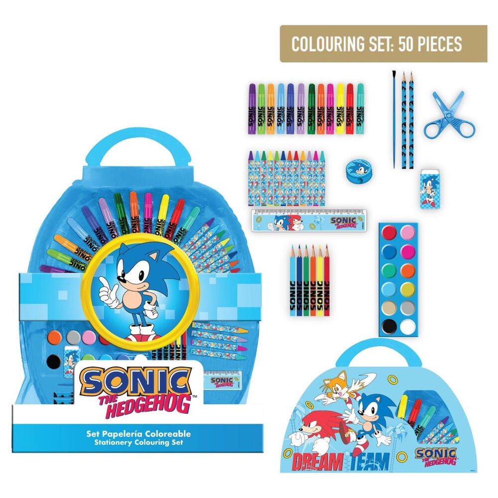 Set papeleria coloreable Sonic the Hedgehog 50pzs CERDÁ