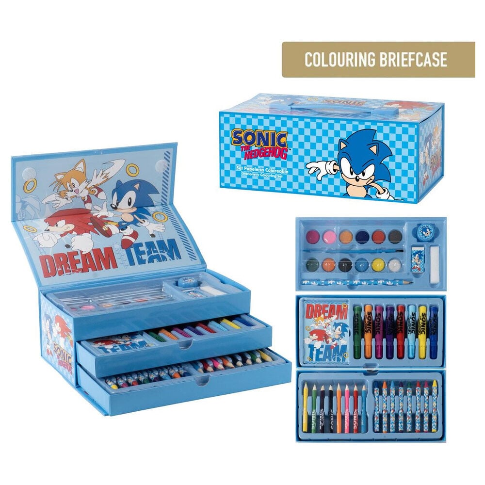 Maletin papeleria coloreable Sonic the Hedgehog CERDÁ