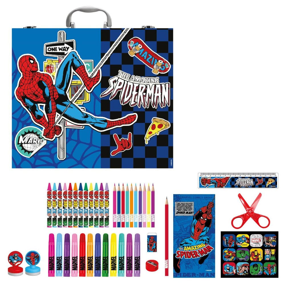 Maletin papeleria coloreable Spiderman Marvel CERDÁ