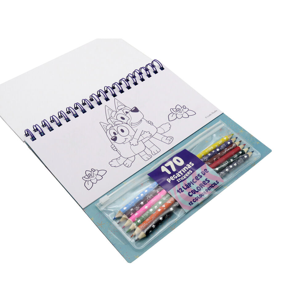 Set coloreable con pegatinas Bluey CYP BRANDS