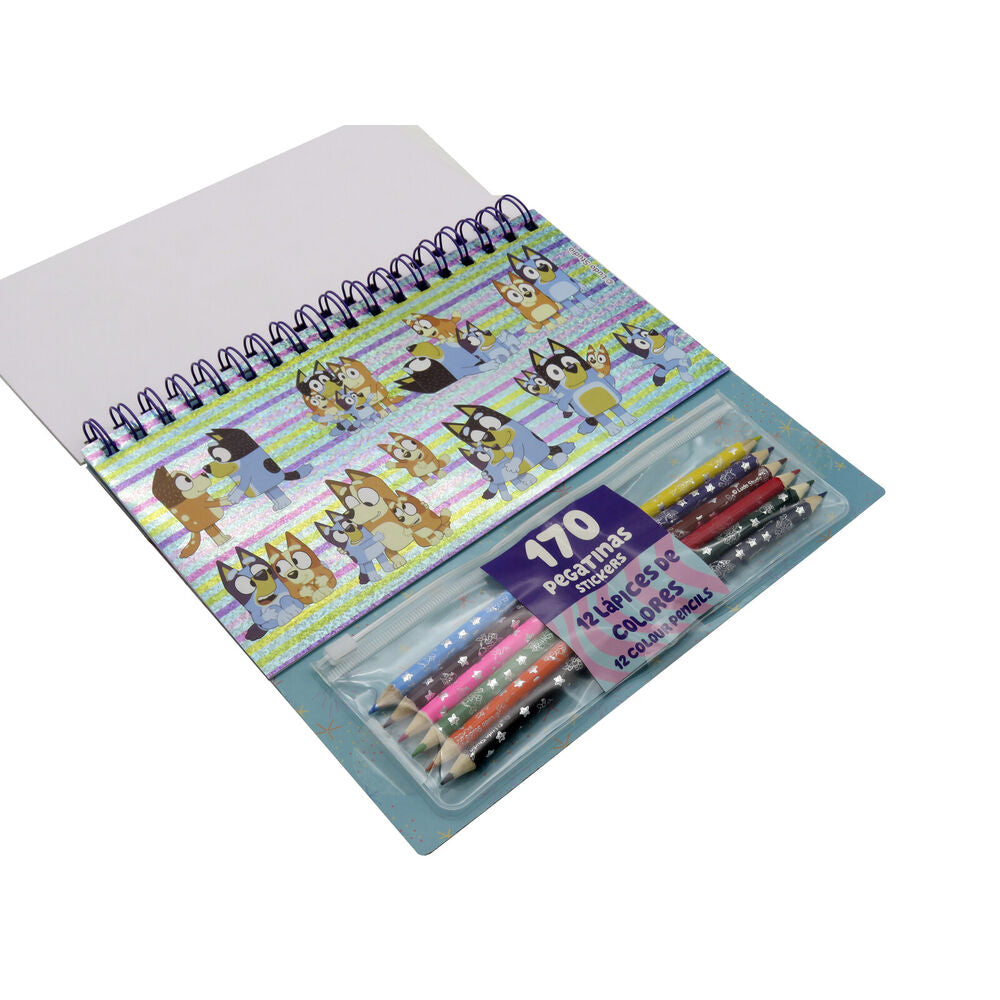 Set coloreable con pegatinas Bluey CYP BRANDS