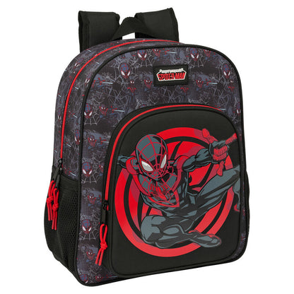Mochila Miles Morales Spiderman Marvel 38cm adaptable SAFTA