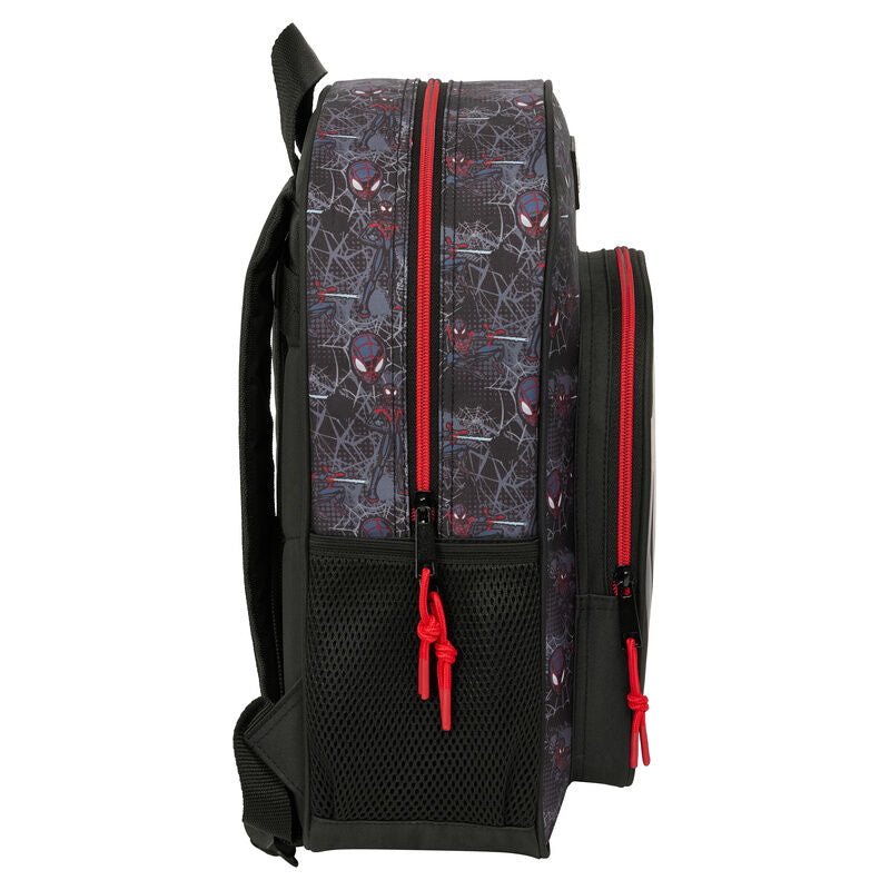 Mochila Miles Morales Spiderman Marvel 38cm adaptable SAFTA