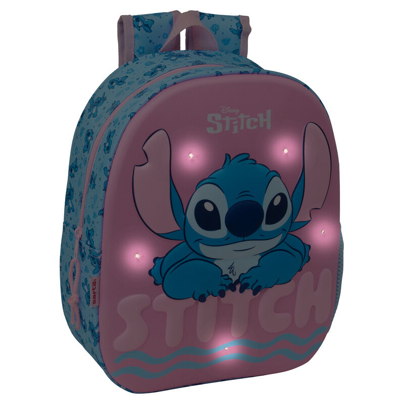 Mochila 3D LED Stitch Disney 33cm SAFTA