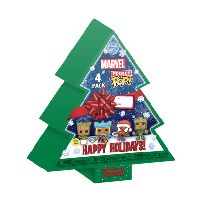 Arbol Navidad con 4 figuras Pocket POP Marvel Tree Holiday Exclusive FUNKO