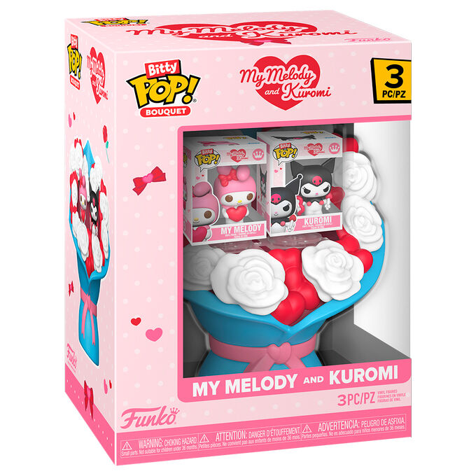 Figura Bitty POP Bouquet Hello Kitty My Melody and Kuromi San Valentin FUNKO