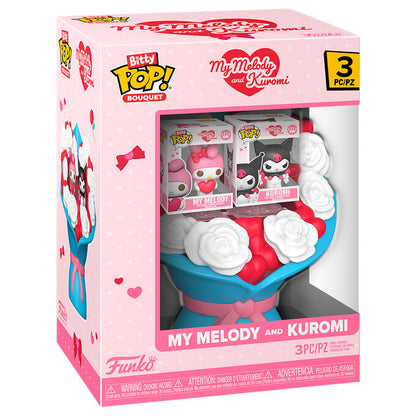 Figura Bitty POP Bouquet Hello Kitty My Melody and Kuromi San Valentin FUNKO