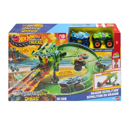 Pista Dragon Destruction Monster Trucks Hot Wheels