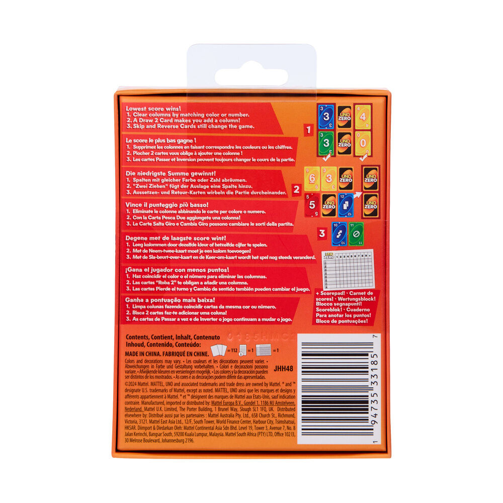 Juego cartas UNO Zero MATTEL