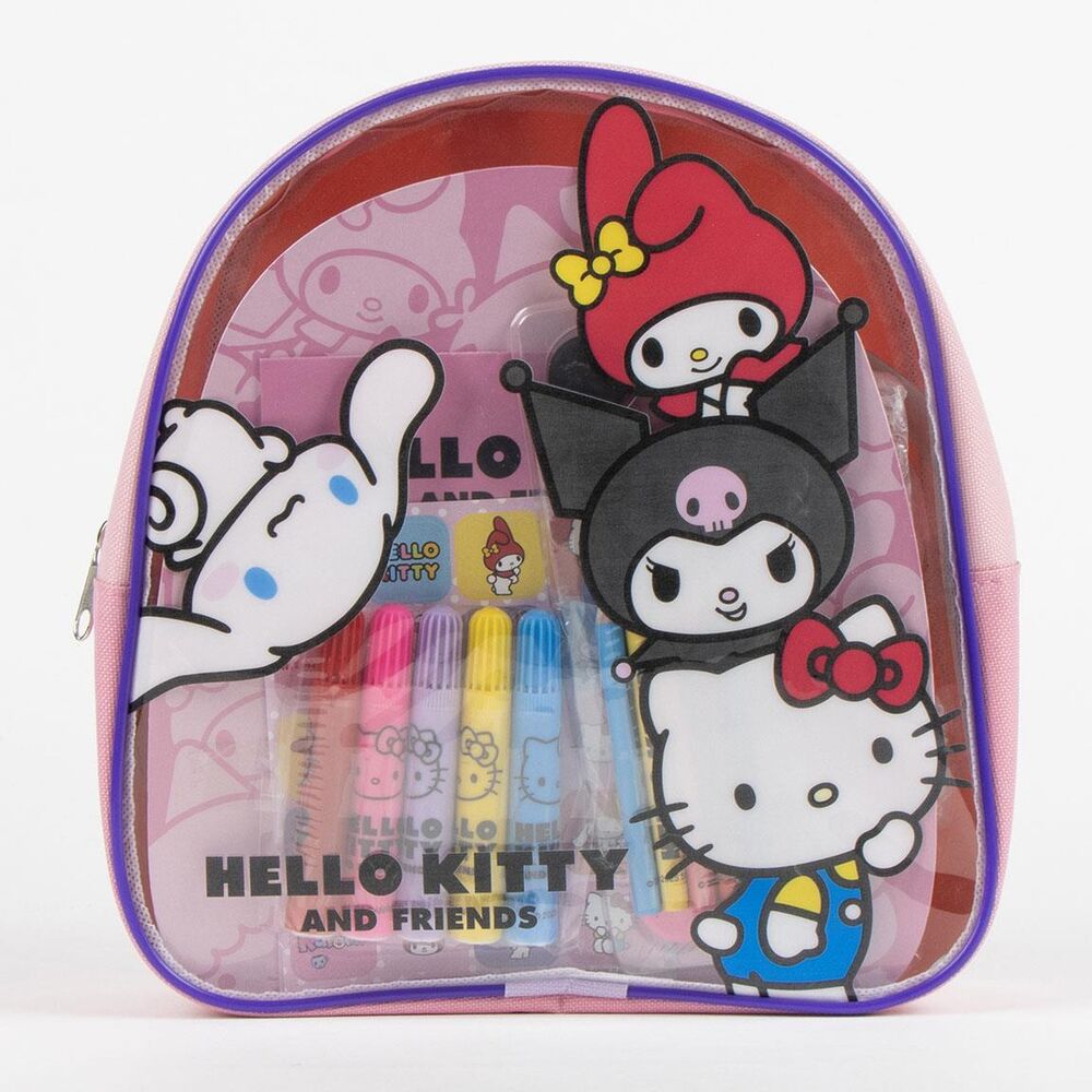Set papeleria mochila Hello Kitty and Friends CERDÁ