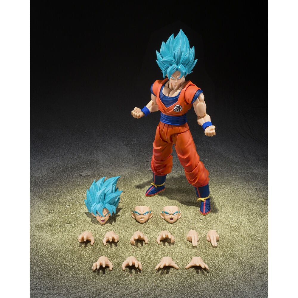 Figura S.H.Figuarts Super Saiyan God Super Saiyan Son Goku Blue Power Transcending Limits Dragon Ball Super 14,5cm TAMASHII NATIONS
