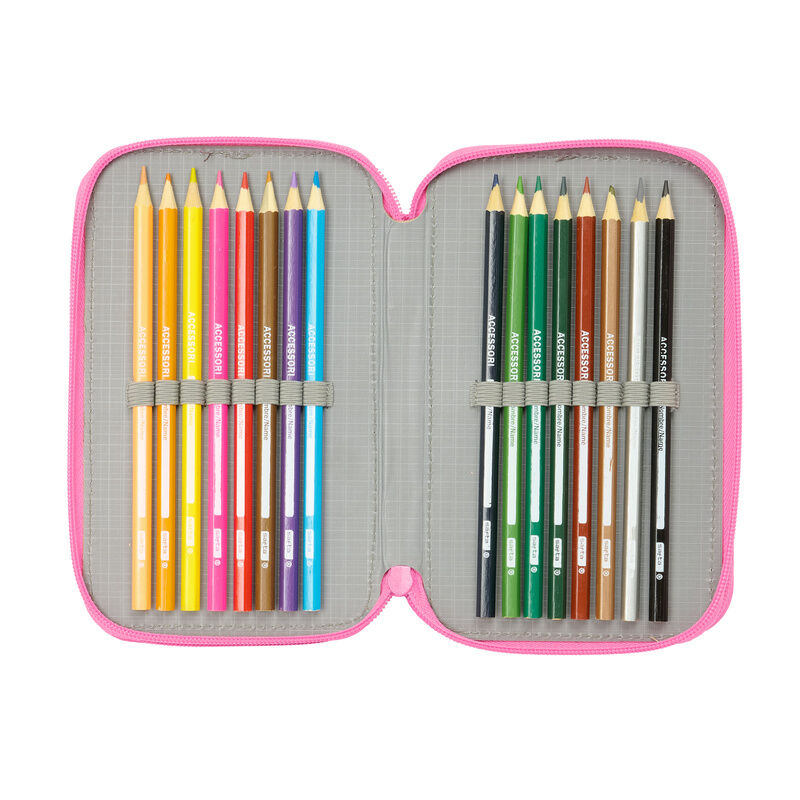 Plumier Confetti La Casa de Muñecas de Gabby triple 37pzs SAFTA