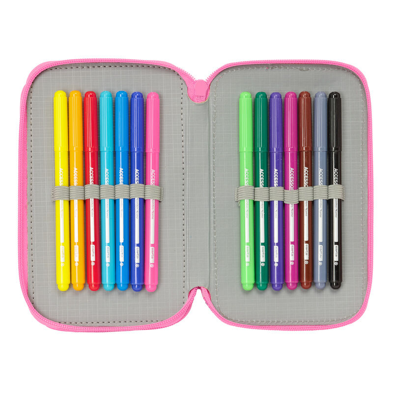 Plumier Confetti La Casa de Muñecas de Gabby triple 37pzs SAFTA