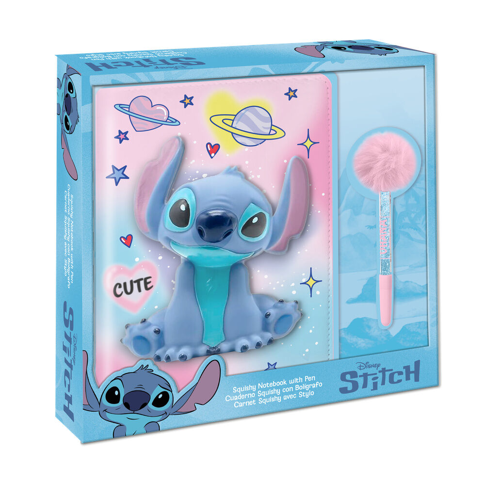 Cuaderno Squshy + boligrafo pompom Stitch Disney KIDS LICENSING
