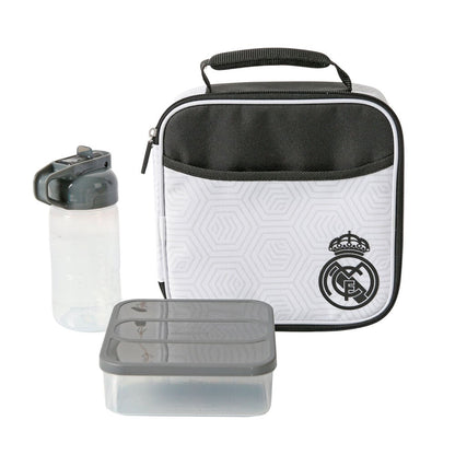 Bolsa porta alimentos termica + tupper + botella Real Madrid SAFTA