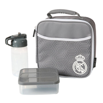 Bolsa porta alimentos termica + tupper + botella Real Madrid SAFTA