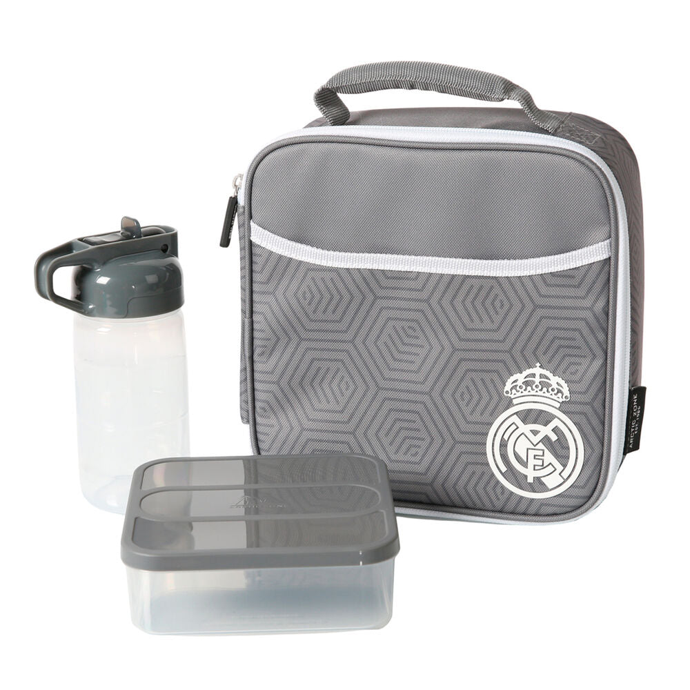 Bolsa porta alimentos termica + tupper + botella Real Madrid SAFTA