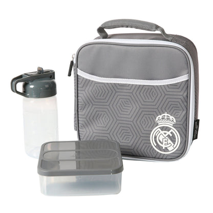 Bolsa porta alimentos termica + tupper + botella Real Madrid SAFTA