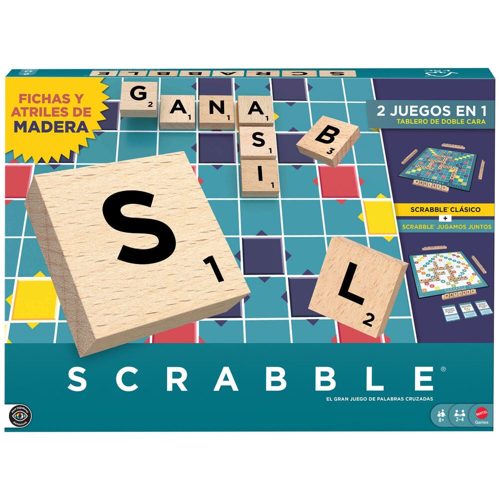 Juego mesa Scrabble Core Wood español MATTEL