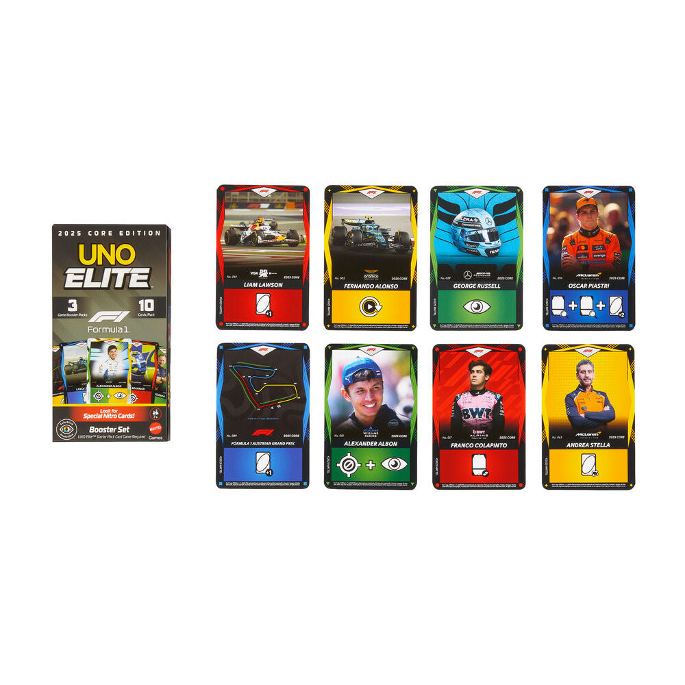 Juego cartas UNO Elite F1 Booster Pack MATTEL