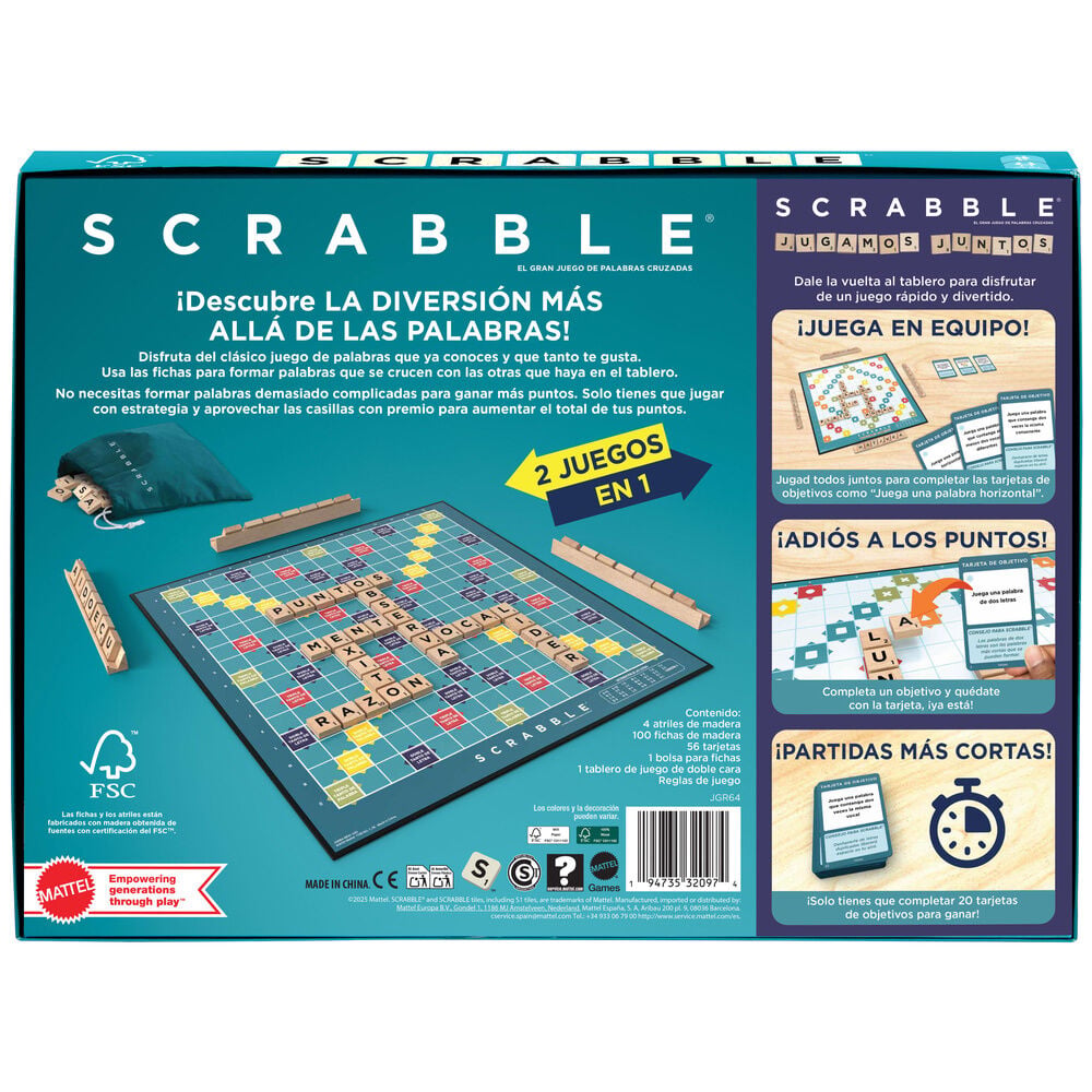 Juego mesa Scrabble Core Wood español MATTEL