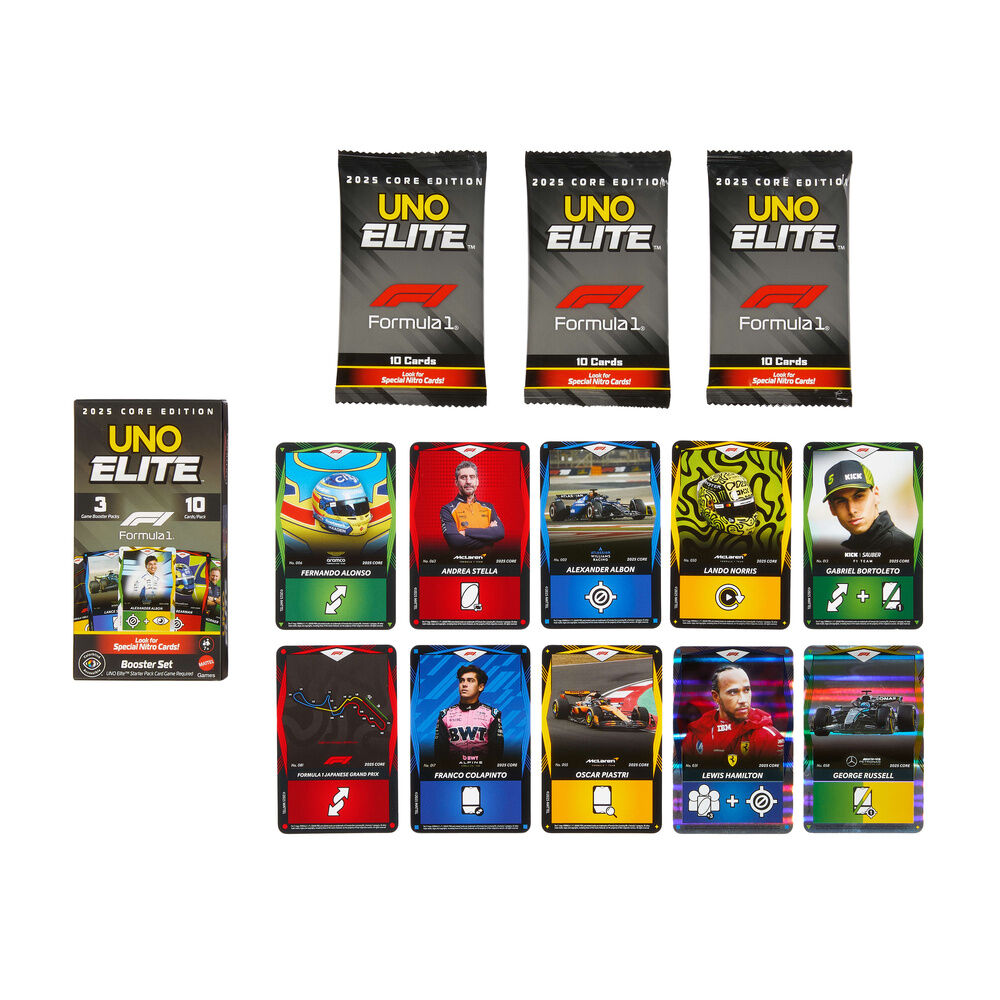 Juego cartas UNO Elite F1 Booster Pack MATTEL