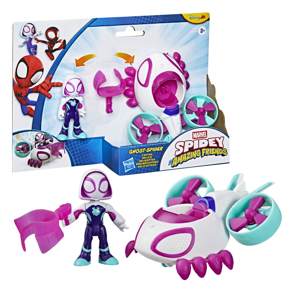 Figura + Vehiculo Ghost Spider Spidey y Su Superequipo Marvel HASBRO