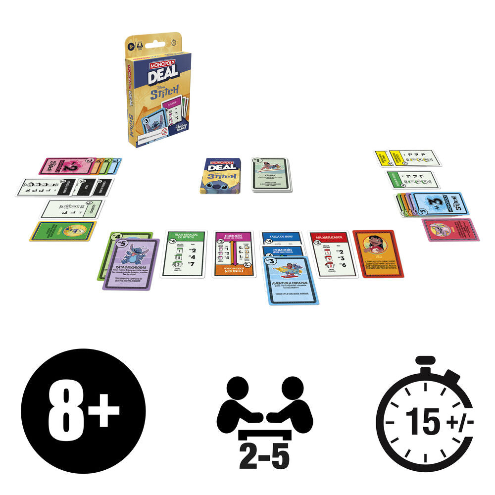 Juego Deal Monopoly Stitch Disney español HASBRO