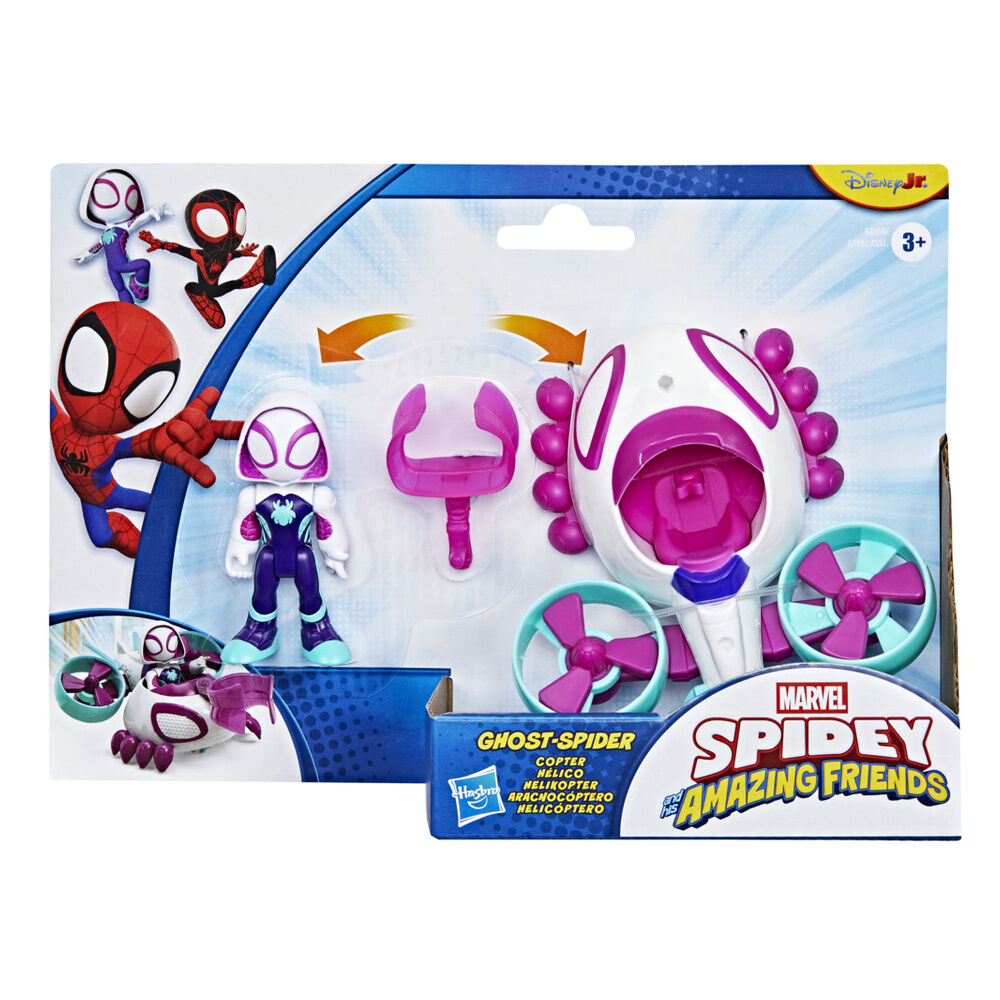 Figura + Vehiculo Ghost Spider Spidey y Su Superequipo Marvel HASBRO