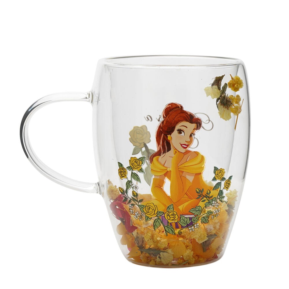 Taza cristal flores secas Bella Princesas Disney WIDDOP & CO