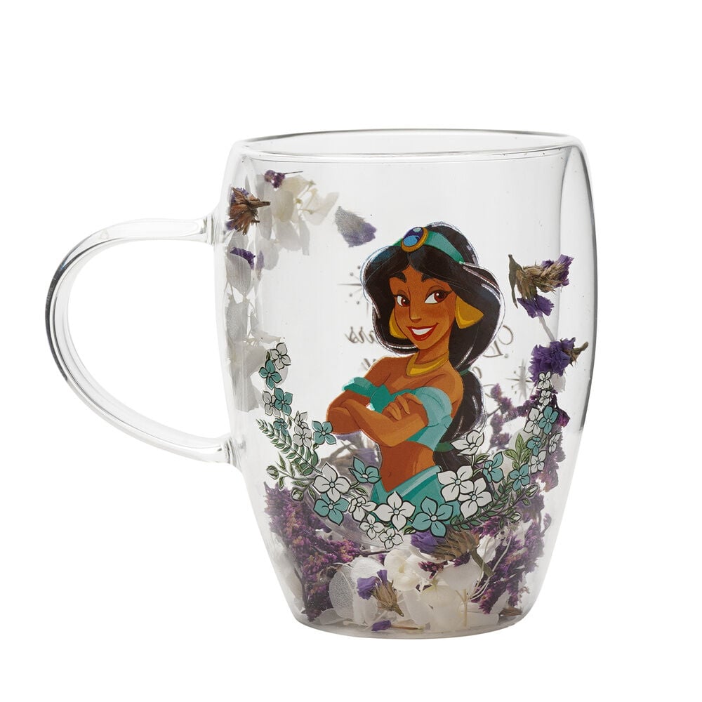Taza cristal flores secas Jasmine Princesas Disney WIDDOP & CO