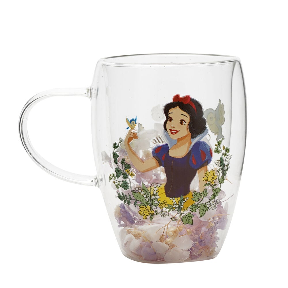 Taza cristal flores secas Blancanieves Princesas Disney WIDDOP & CO