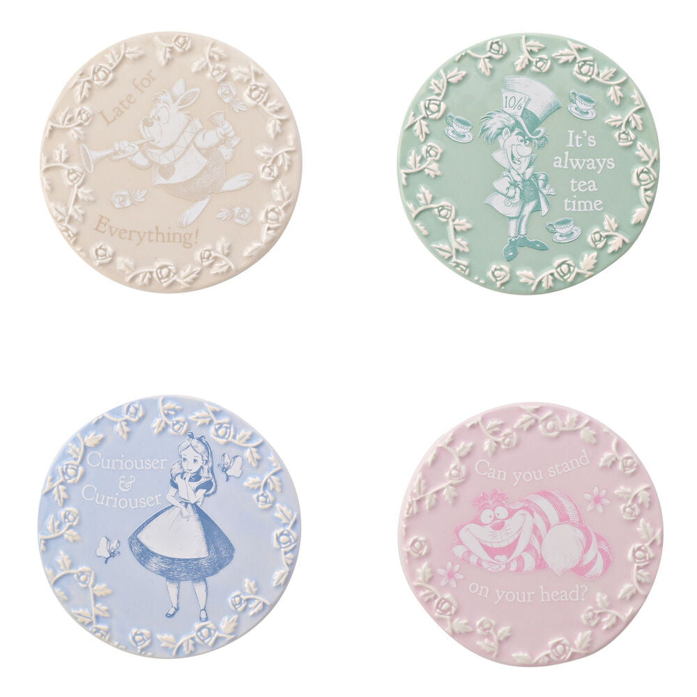 Set 4 posavasos Alicia en el Pais de las Maravillas Disney WIDDOP & CO