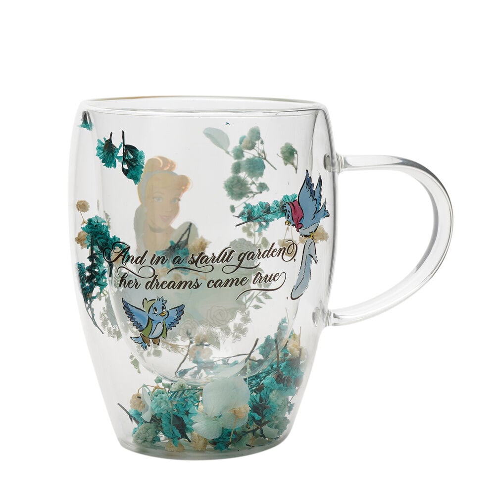 Taza cristal flores secas Cenicienta Princesas Disney WIDDOP & CO