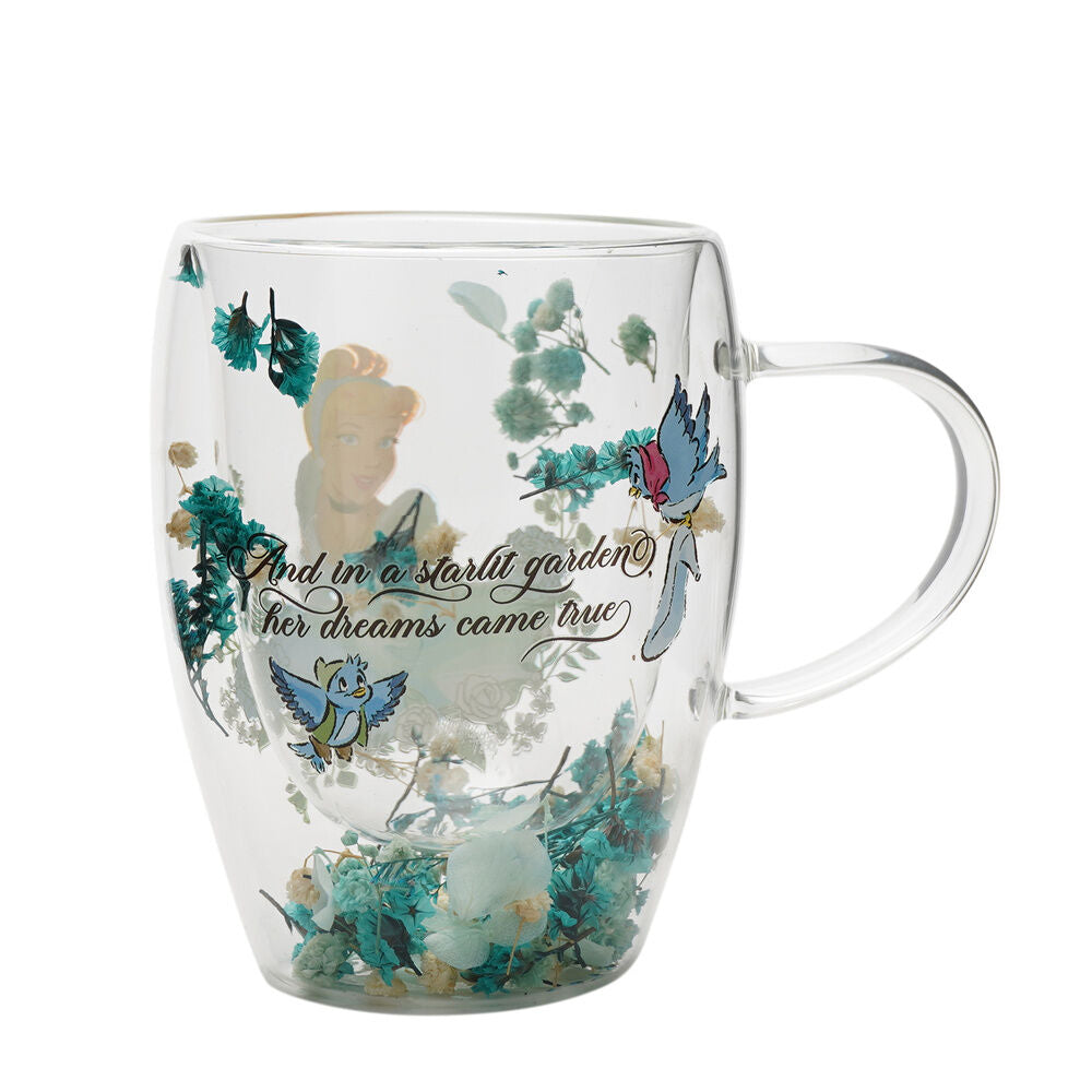Taza cristal flores secas Cenicienta Princesas Disney WIDDOP & CO