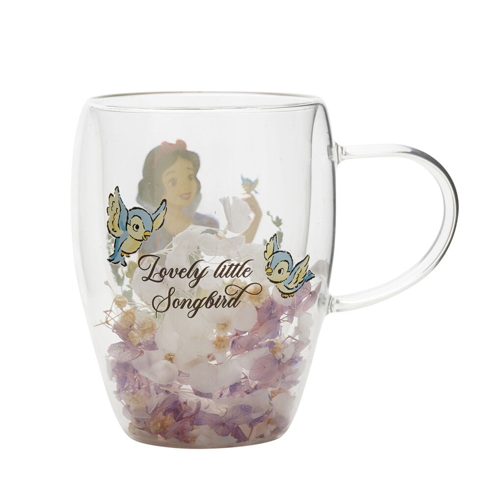 Taza cristal flores secas Blancanieves Princesas Disney WIDDOP & CO