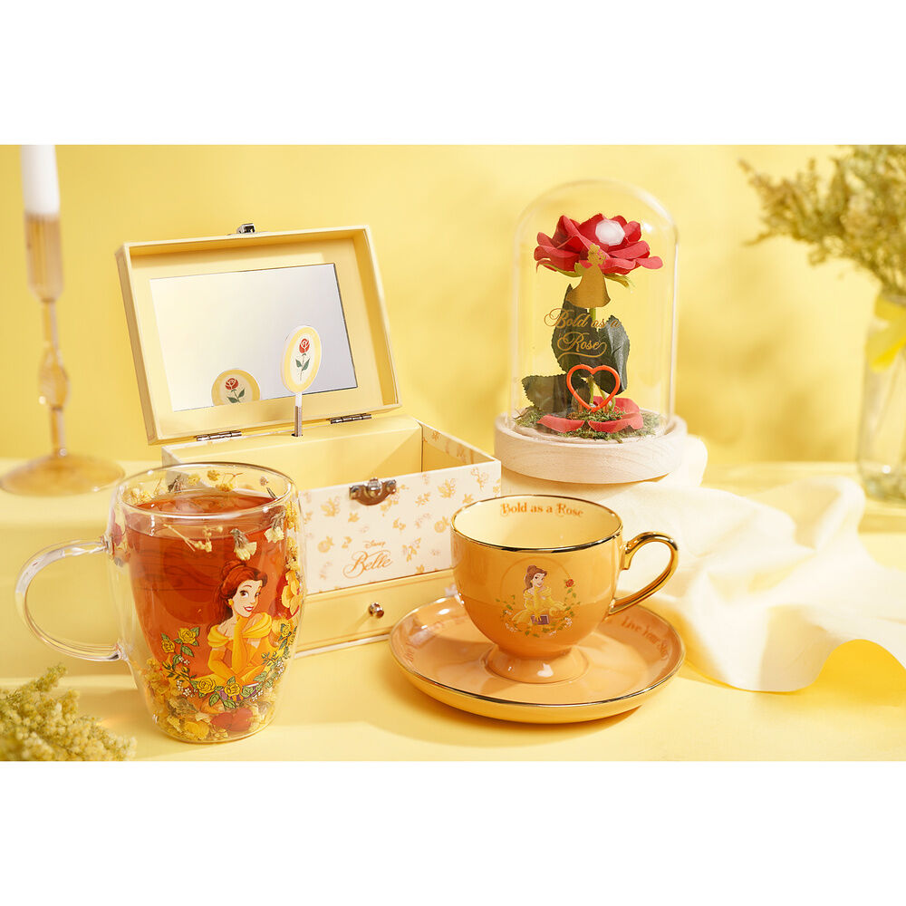 Taza cristal flores secas Bella Princesas Disney WIDDOP & CO