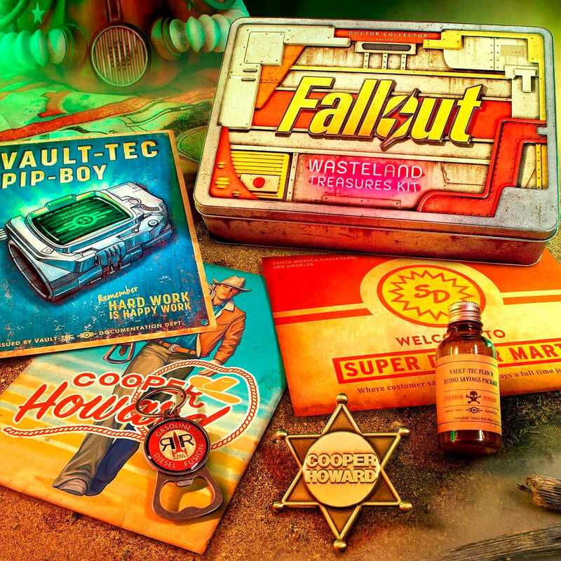 Caja metalica Tesoros del Yermo Fallout DOCTOR COLLECTOR