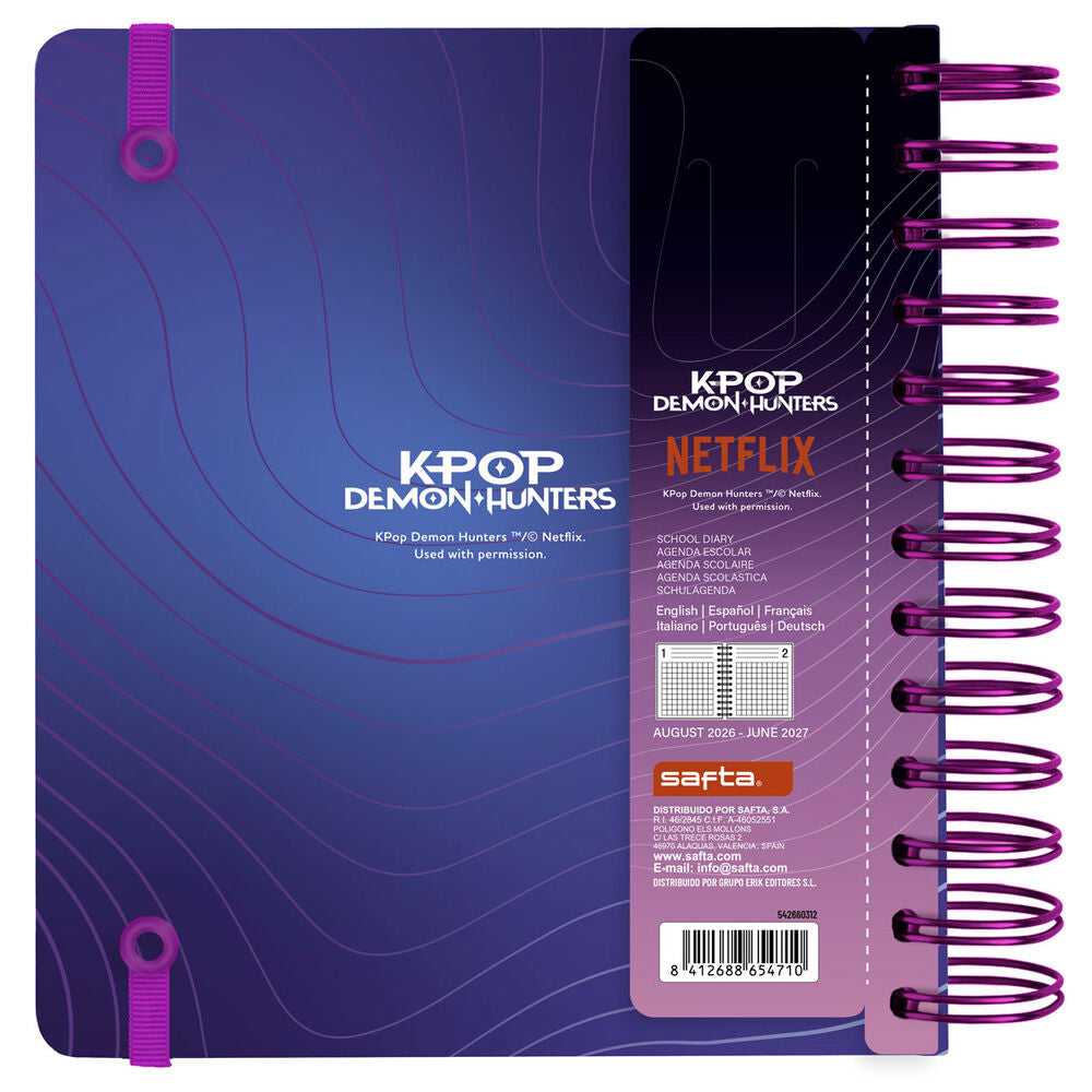 Agenda Escolar KPop Demon Hunters 2026/2027 ERIK