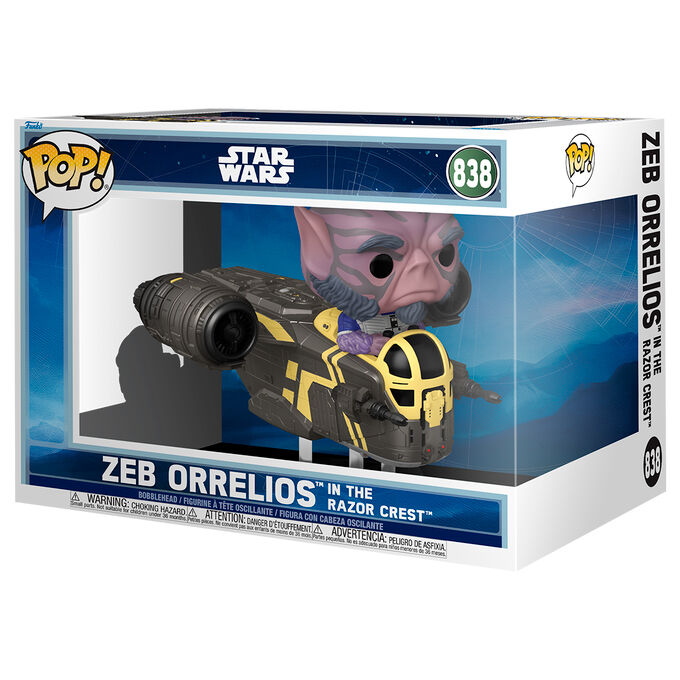 Figura POP Rides Deluxe Star Wars Mandalorian & Grogu Zeb Orrelios in the Razor Crest FUNKO