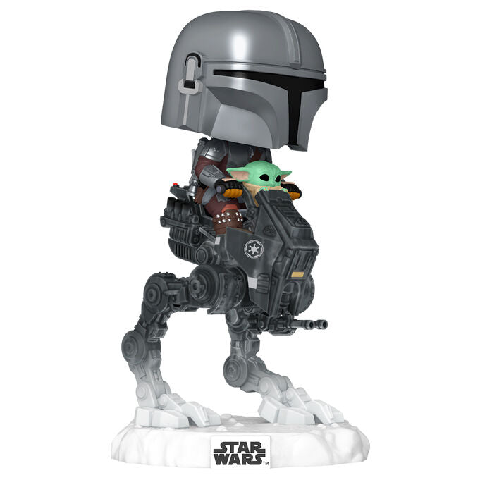 Figura POP Rides Deluxe Star Wars Mandalorian & Grogu The Mandalorian with Grogu in Imperial Remnant AT-RT FUNKO