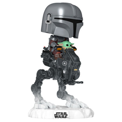 Figura POP Rides Deluxe Star Wars Mandalorian & Grogu The Mandalorian with Grogu in Imperial Remnant AT-RT FUNKO